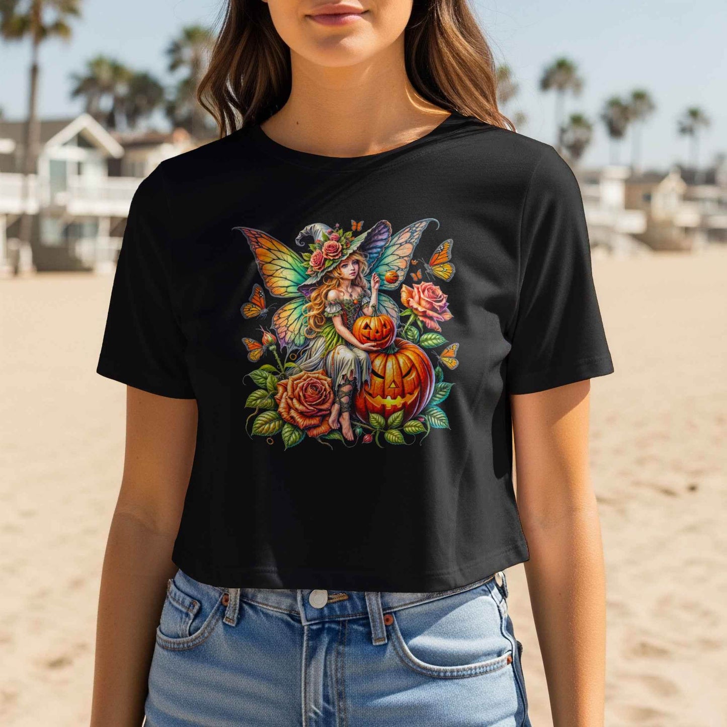 Halloween Fairy With Pumpkins Halftone T-Shirt Design Digital - halftone PNG for T-shirts – Sue Opperman Halftones