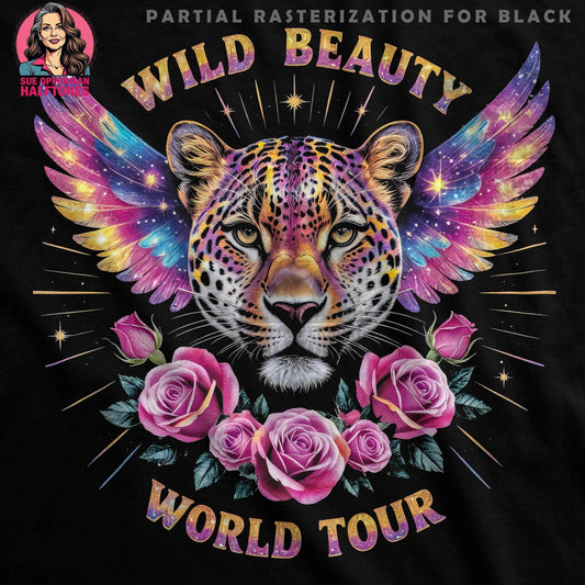 Animals Wild Beauty World Tour Halftoned T-Shirt Design - halftone PNG for T-shirts – Sue Opperman Halftones