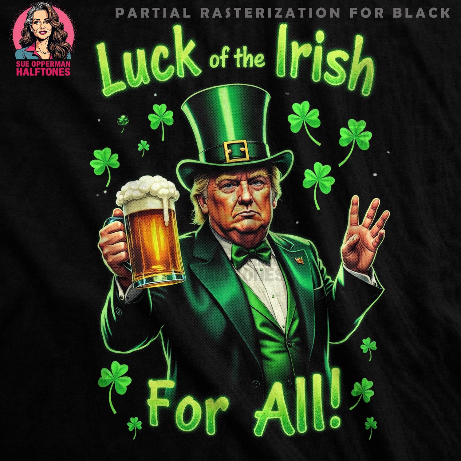 St Patricks Luck Of Irish Halftone T-Shirt Design - halftone PNG for T-shirts – Sue Opperman Halftones