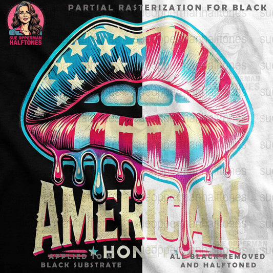 American Honey Lips Halftone T-Shirt Design Digital - halftone PNG for T-shirts – Sue Opperman Halftones