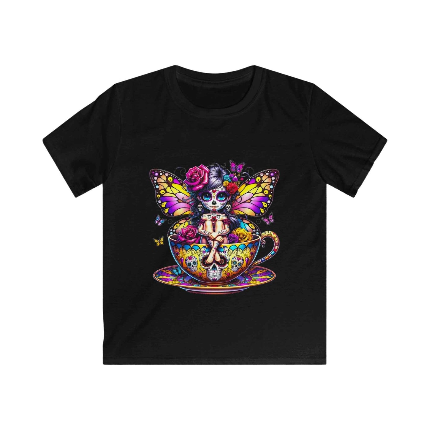 Sugar Skull Fairy In Teacup Digital Halftone T-Shirt Design - halftone PNG for T-shirts – Sue Opperman Halftones