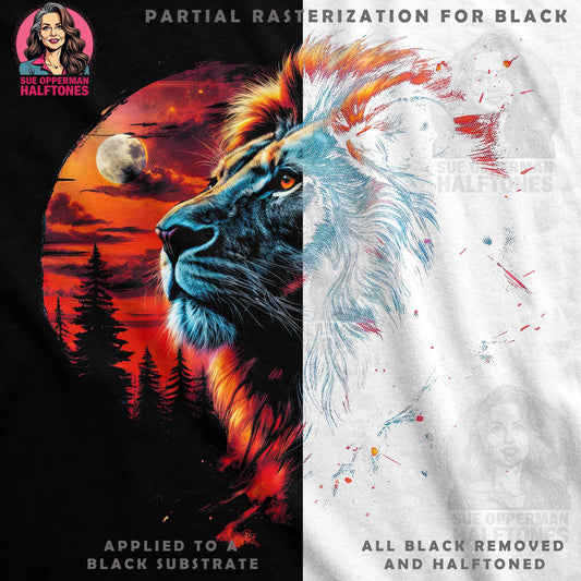 Lion Landscape Artistic Halftone T-Shirt Design - halftone PNG for T-shirts – Sue Opperman Halftones