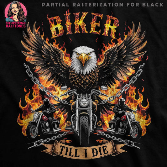Biker Eagle Motorcycle Halftone T-Shirt Design - halftone PNG for T-shirts – Sue Opperman Halftones