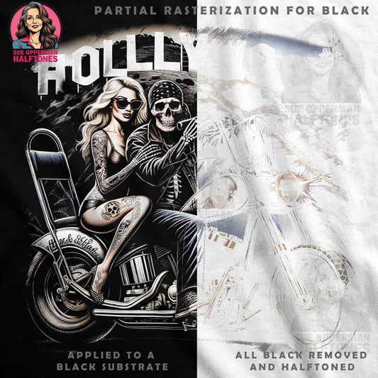 Motorcycle Skeletons Halftone T-Shirt Design - halftone PNG for T-shirts – Sue Opperman Halftones