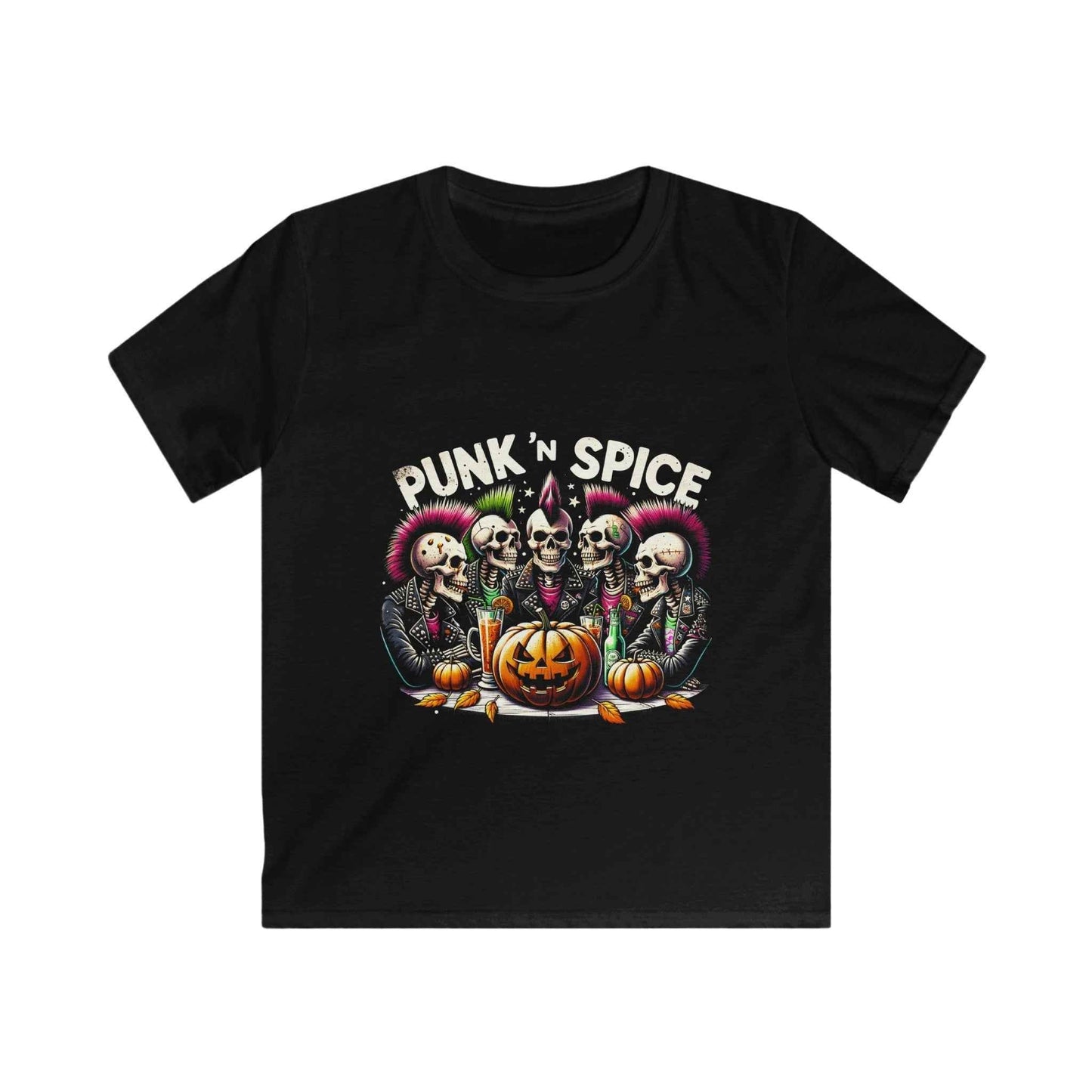 Halloween Punk Skeletons With Pumpkins Digital Halftoned T-Shirt Design - halftone PNG for T-shirts – Sue Opperman Halftones