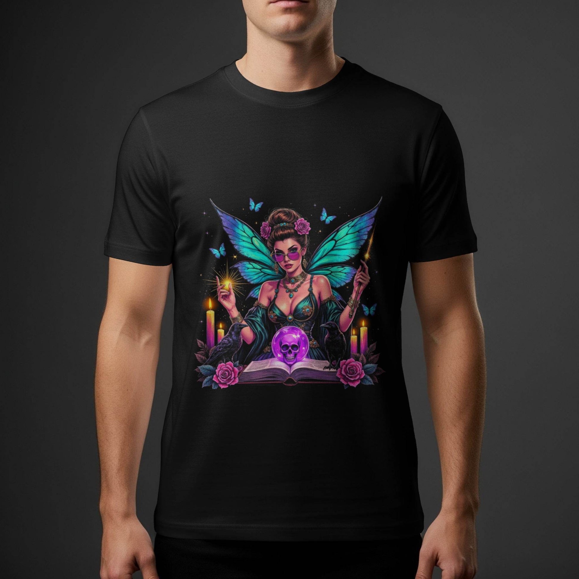 Fantasy Fairy With Skull Halftoned T-Shirt Design - halftone PNG for T-shirts – Sue Opperman Halftones