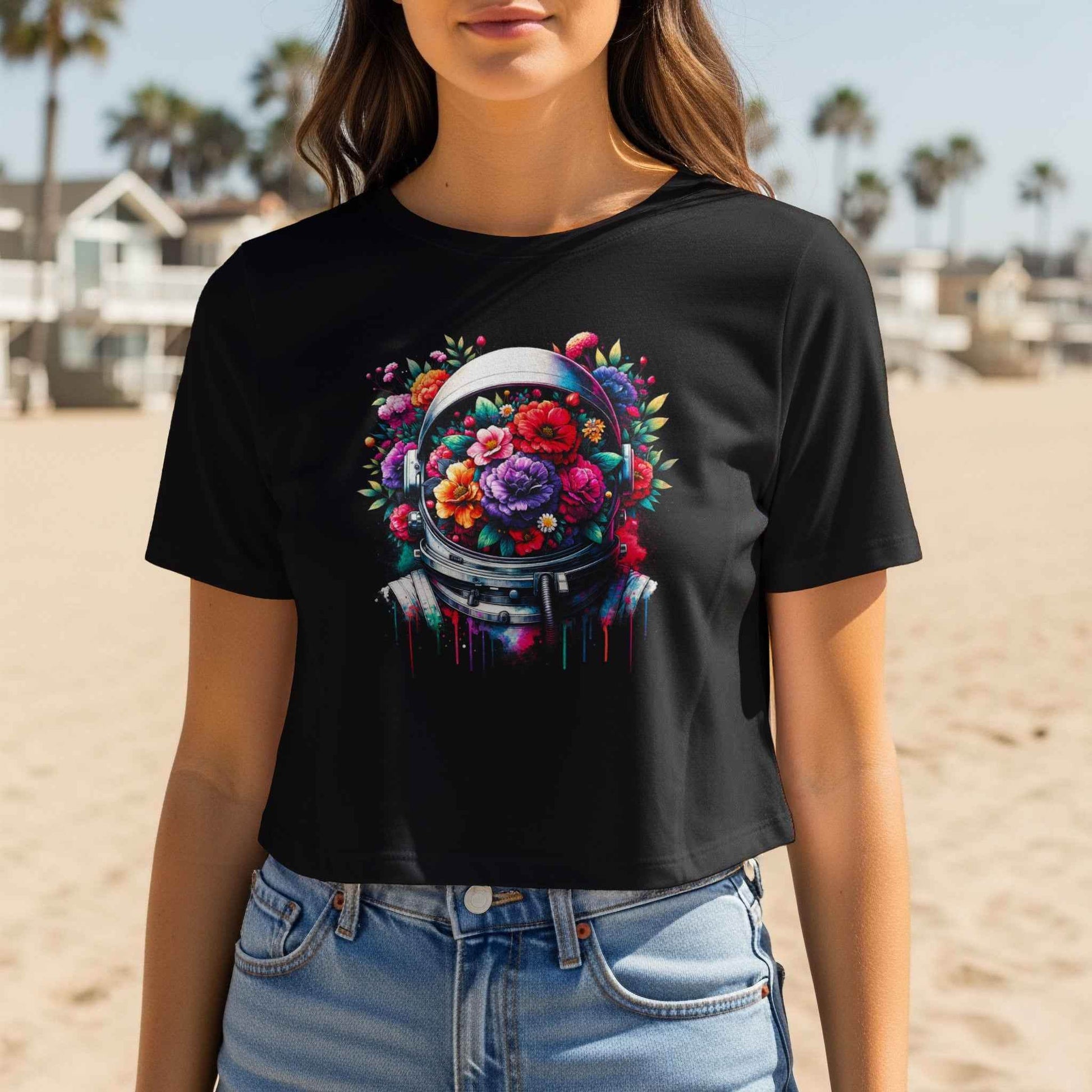 Floral Astronaut Helmet Halftone T-Shirt Design Digital - halftone PNG for T-shirts – Sue Opperman Halftones