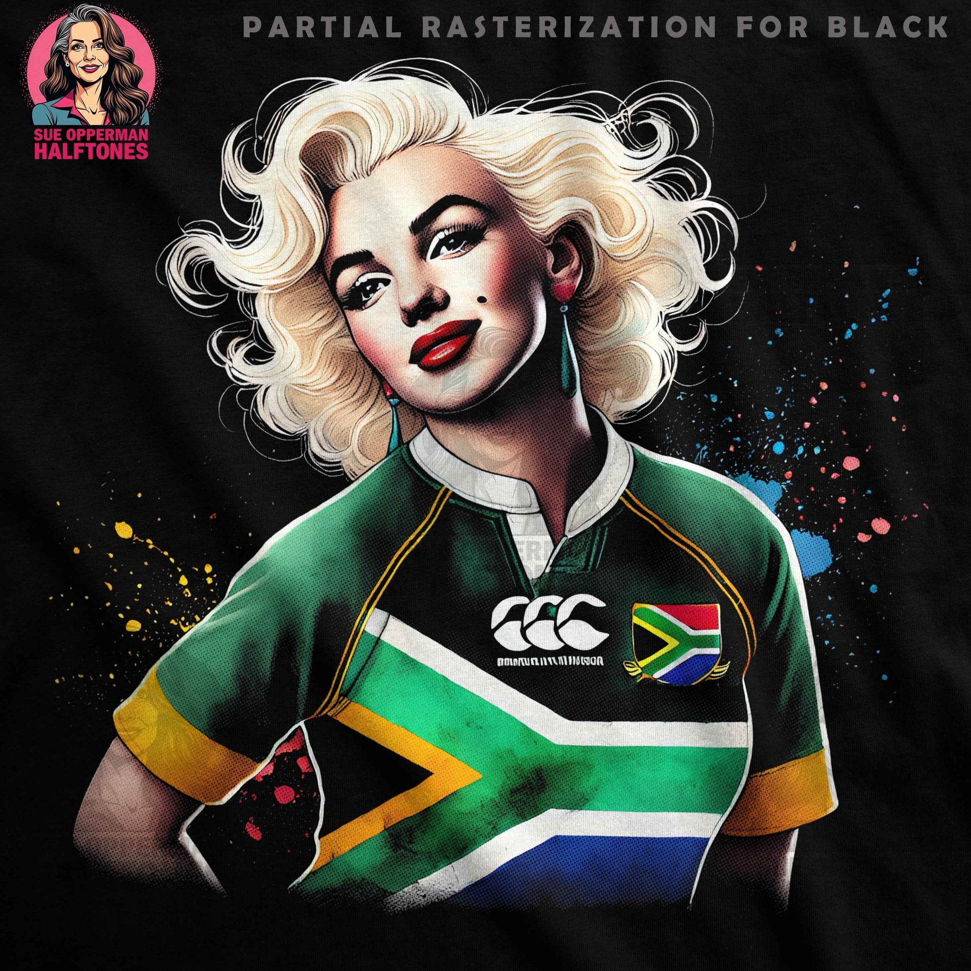 Glamour South Africa Rugby Halftone T-Shirt Design - halftone PNG for T-shirts – Sue Opperman Halftones