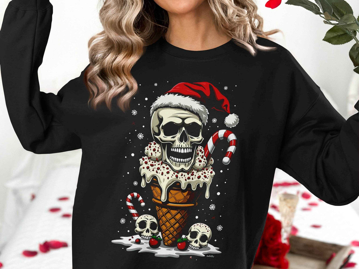 Christmas Skull Dessert Halftone T-Shirt Design - halftone PNG for T-shirts – Sue Opperman Halftones