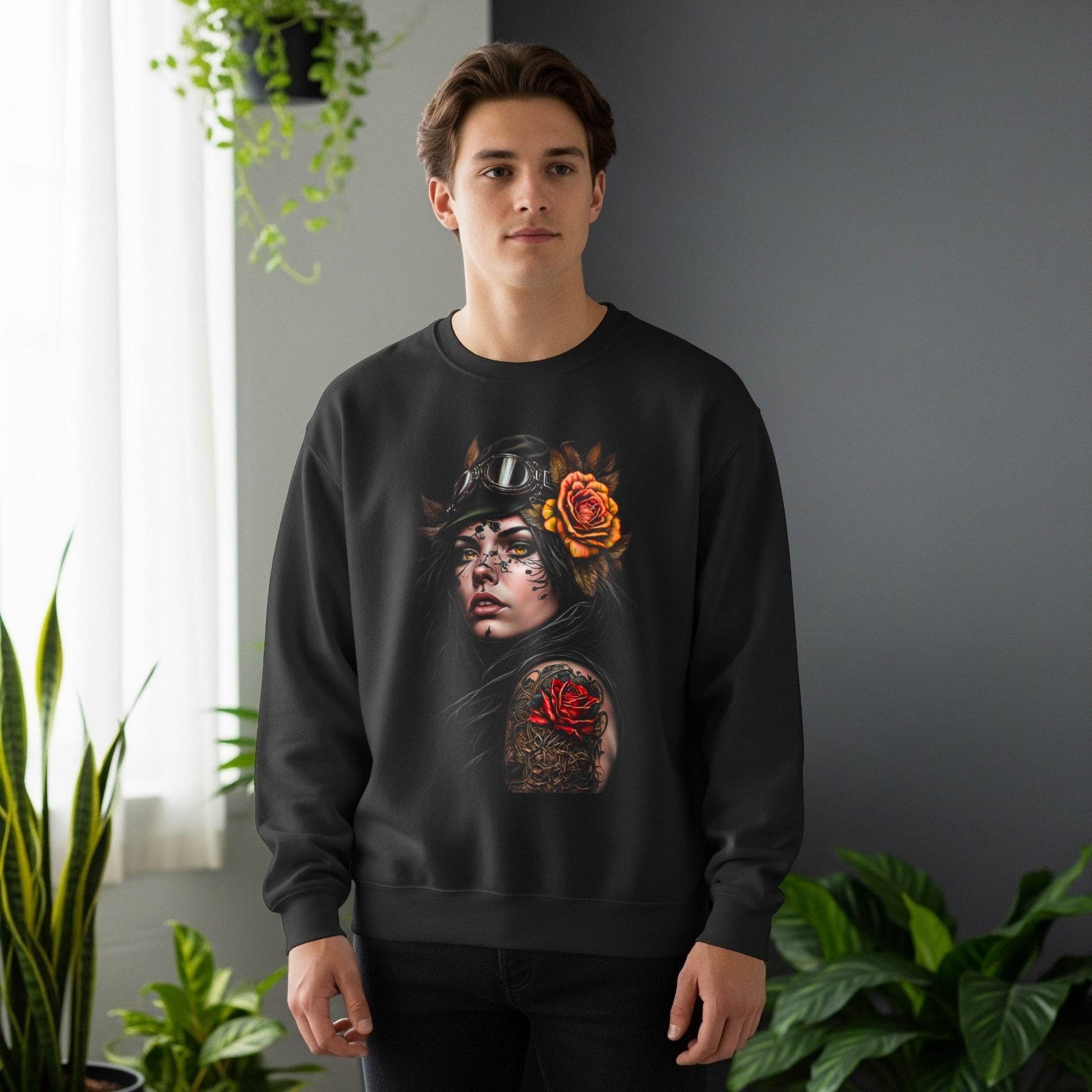 Rose and Woman Portrait Halftone T-Shirt Design - halftone PNG for T-shirts – Sue Opperman Halftones
