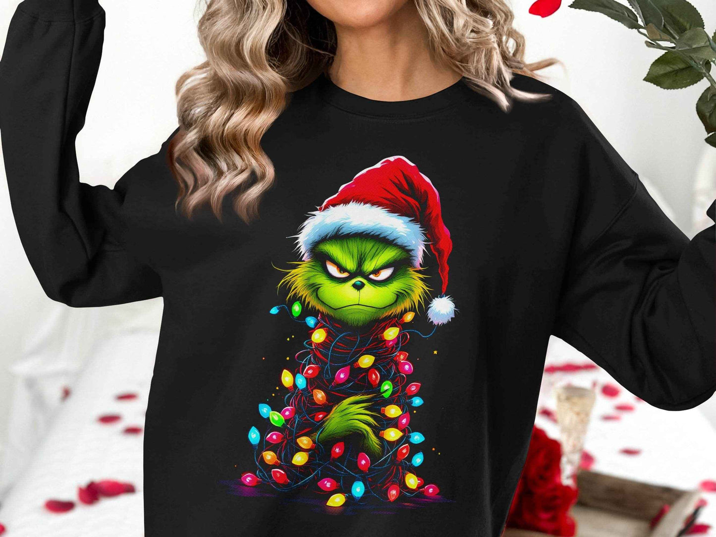 Grinch with Christmas Lights Halftone T-Shirt Design - halftone PNG for T-shirts – Sue Opperman Halftones