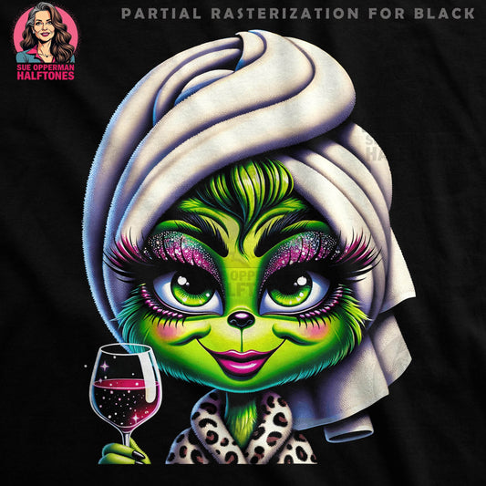 Christmas Grinch Spa Day Halftone T-Shirt Design - halftone PNG for T-shirts – Sue Opperman Halftones