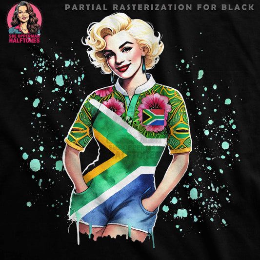 Patriotic South Africa Flag Halftone T-Shirt Design - halftone PNG for T-shirts – Sue Opperman Halftones