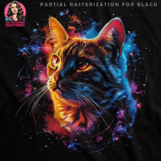 Colorful Cat Portrait Halftone T-Shirt Design - halftone PNG for T-shirts – Sue Opperman Halftones