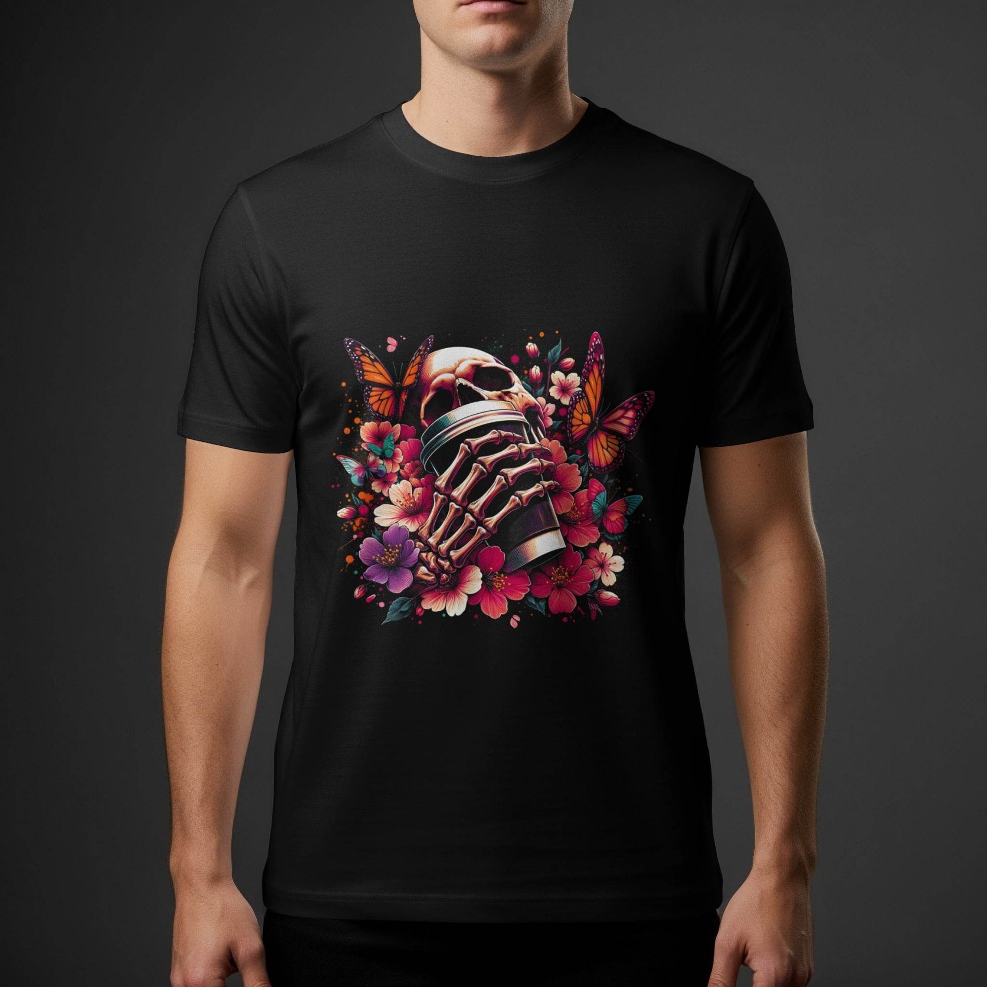 Floral Skull And Butterfly Halftone T-Shirt Design - halftone PNG for T-shirts – Sue Opperman Halftones