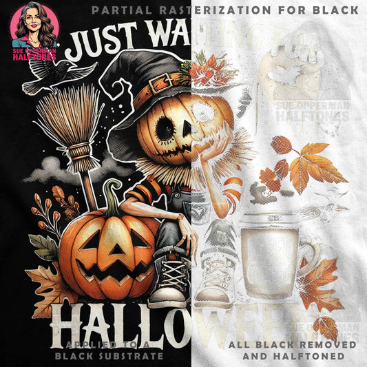 Halloween Pumpkin Just Waiting For Halftoned T-shirt Design - halftone PNG for T-shirts – Sue Opperman Halftones