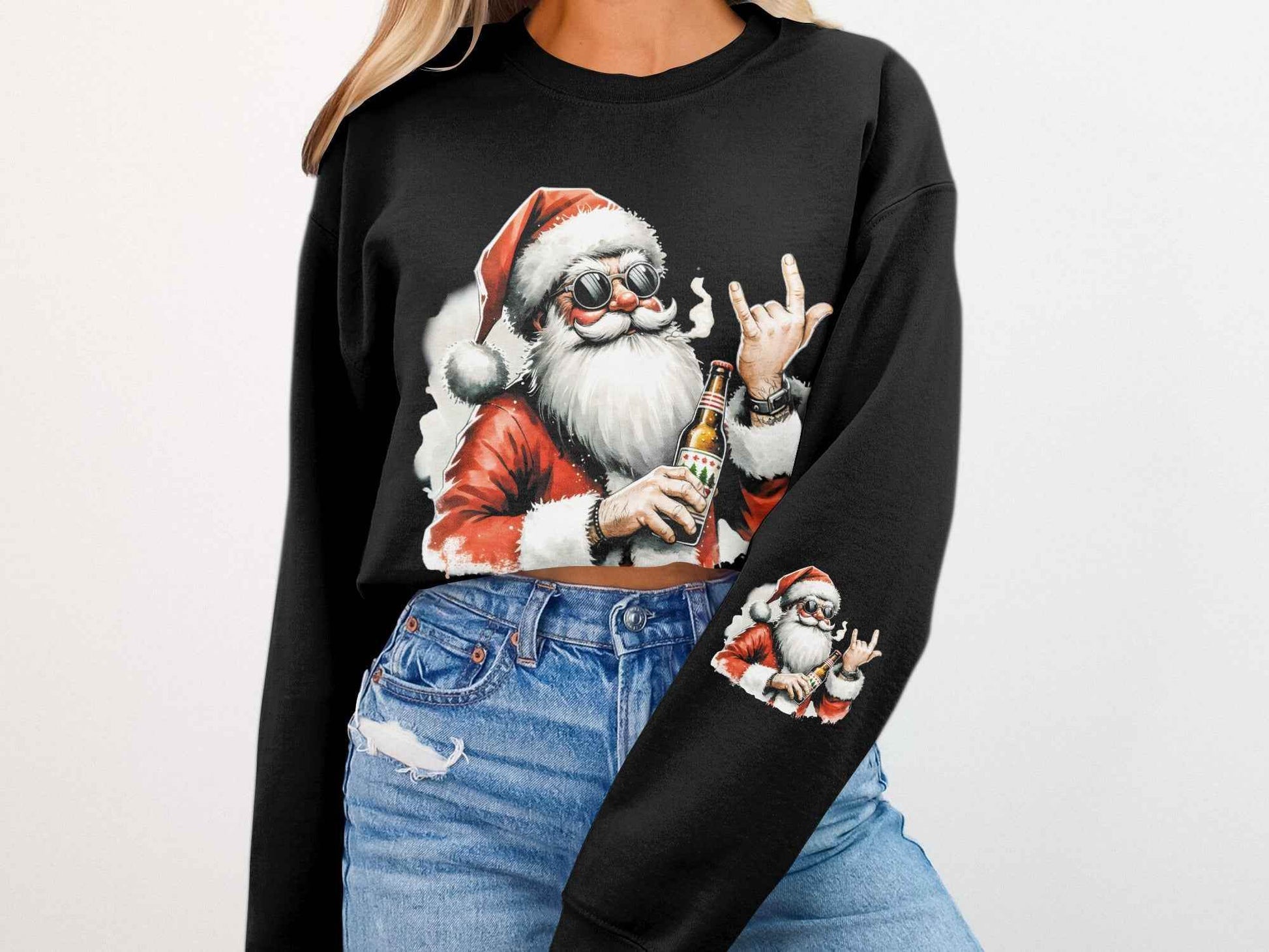 Christmas Santa with Beer Halftone T-Shirt Design - halftone PNG for T-shirts – Sue Opperman Halftones