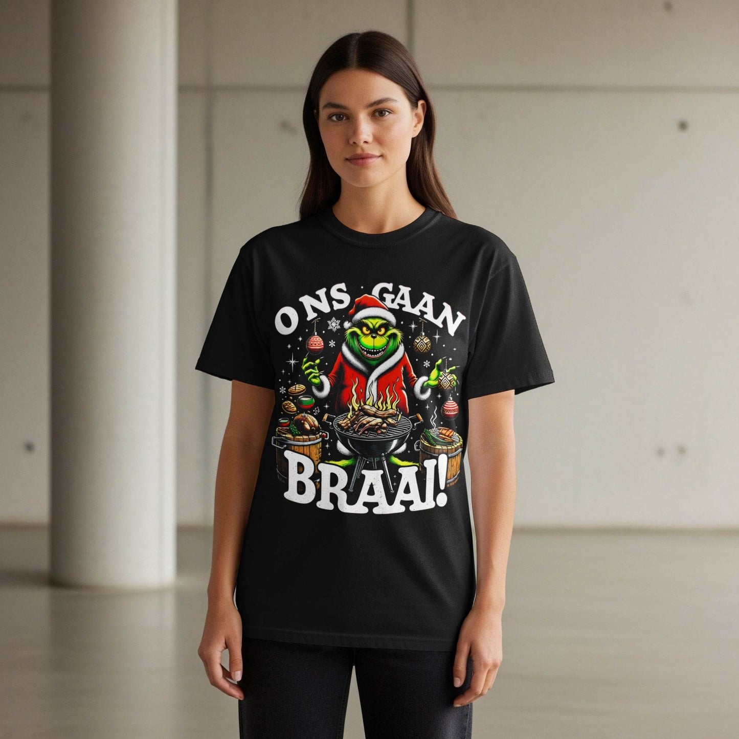 Grinch Braai Christmas Party Halftone T-Shirt Design - halftone PNG for T-shirts – Sue Opperman Halftones