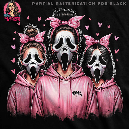 Mama Scream Girls Halftone T-Shirt Design - halftone PNG for T-shirts – Sue Opperman Halftones