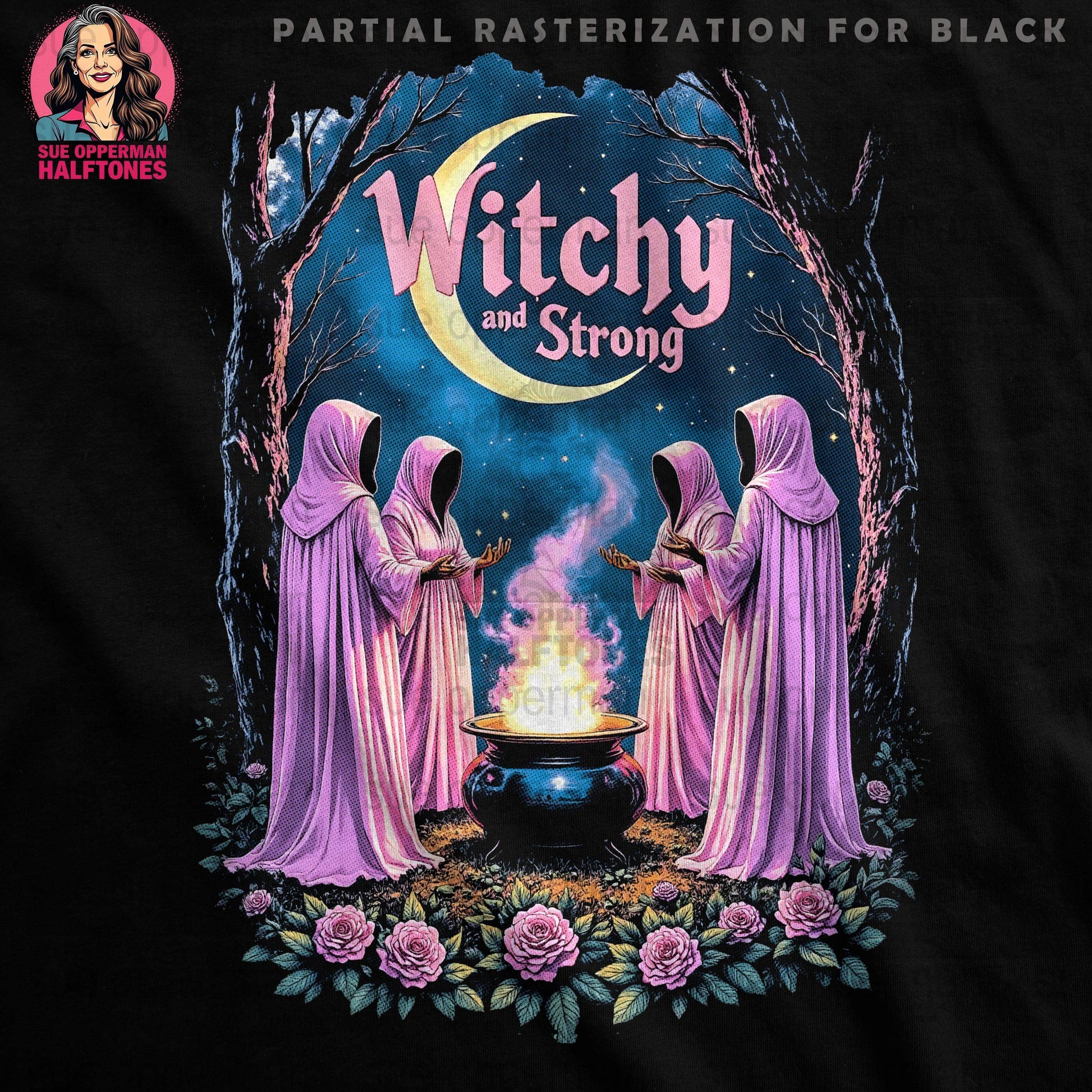 Witchy Magic Strong Universal Print Bundle Digital - halftone PNG for T-shirts – Sue Opperman Halftones