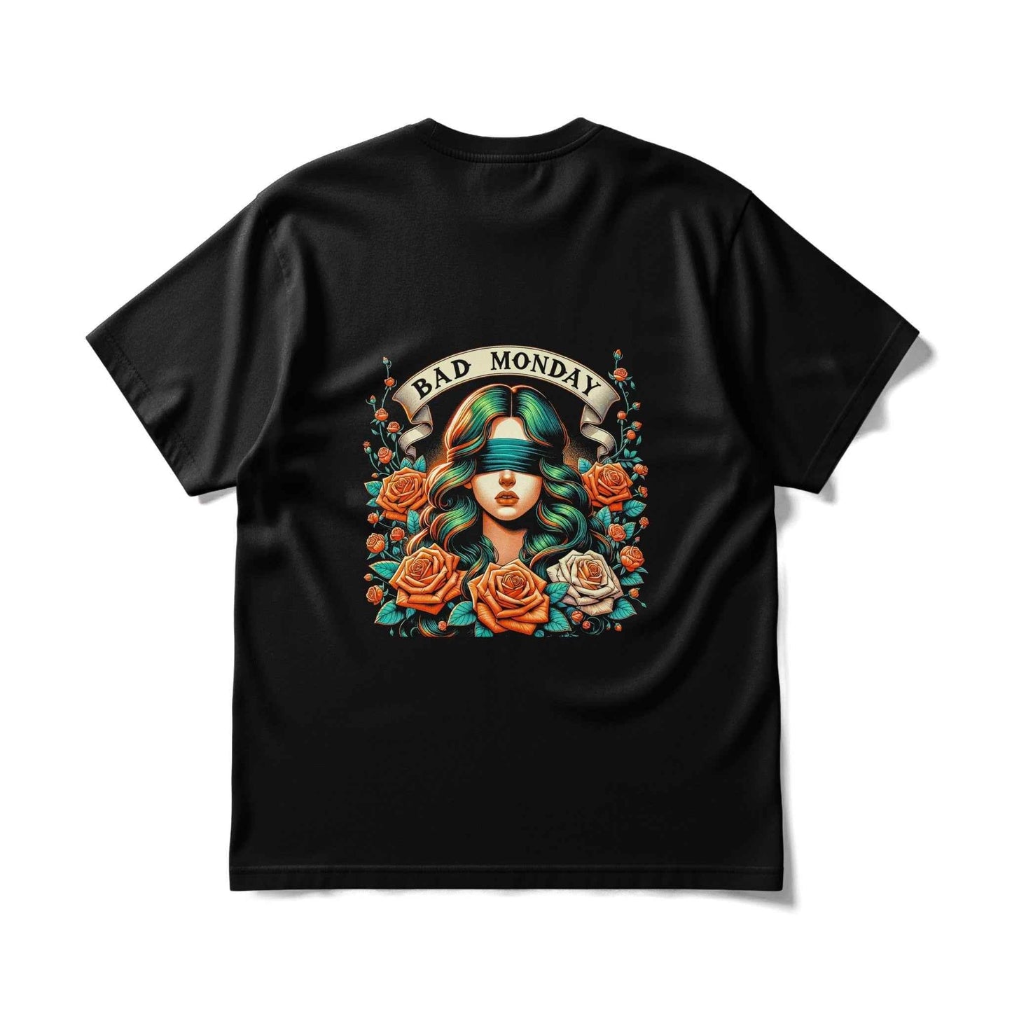Bad Monday Woman Roses Halftone Digital halftoned T-Shirt Design - halftone PNG for T-shirts – Sue Opperman Halftones