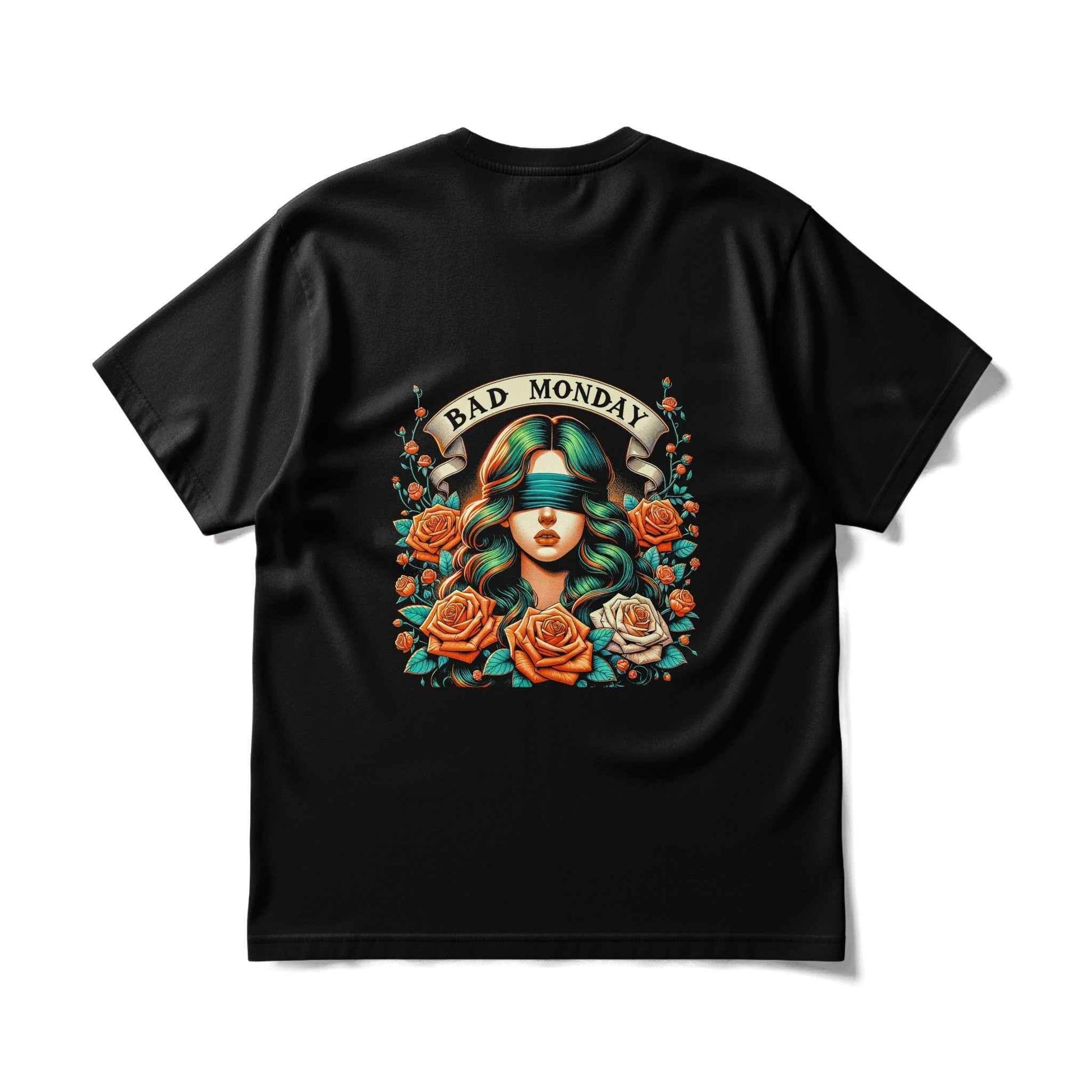 Bad Monday Woman Roses Halftone Digital halftoned T-Shirt Design - halftone PNG for T-shirts – Sue Opperman Halftones