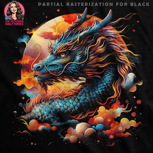 Dragon Art Detailed Halftone Dragon Art Digital Halftoned T-Shirt Design - halftone PNG for T-shirts – Sue Opperman Halftones