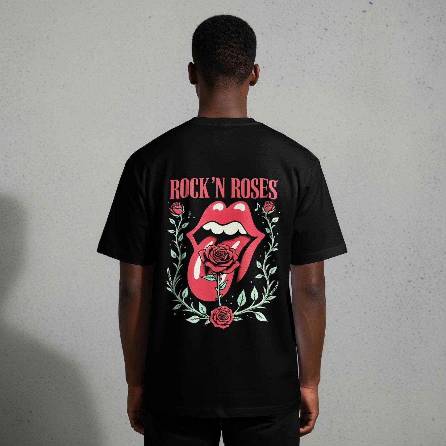 Rock N Roses Lips And Flowers Halftoned T-Shirt Design - halftone PNG for T-shirts – Sue Opperman Halftones