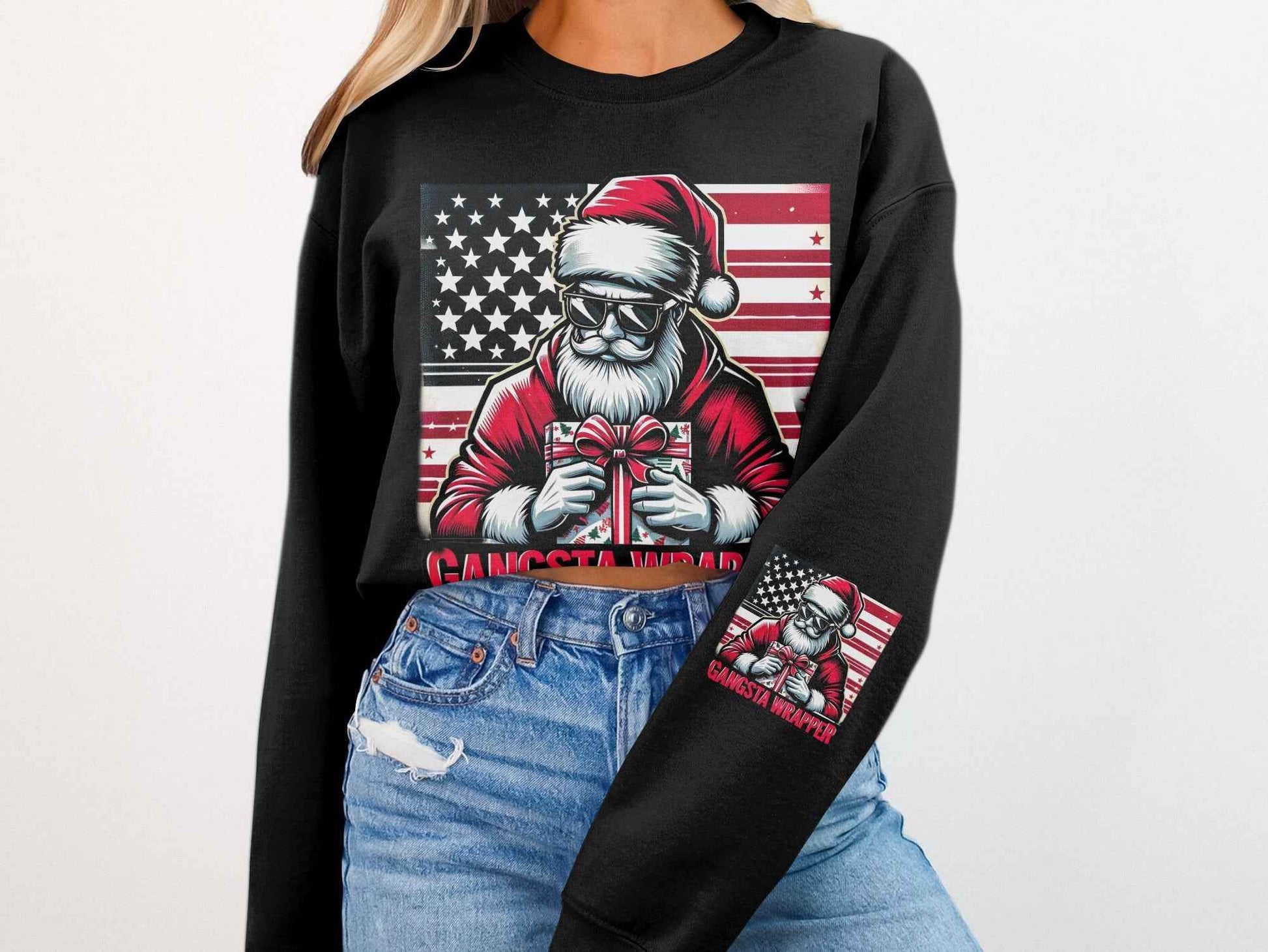 Gangsta Wrapper Santa Christmas Halftone T-Shirt Design - halftone PNG for T-shirts – Sue Opperman Halftones