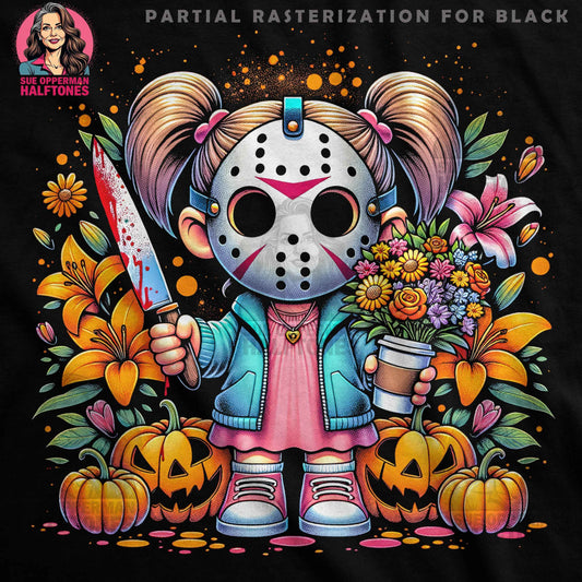 Jason Voorhees Cute Halftone T-Shirt Design Digital - halftone PNG for T-shirts – Sue Opperman Halftones