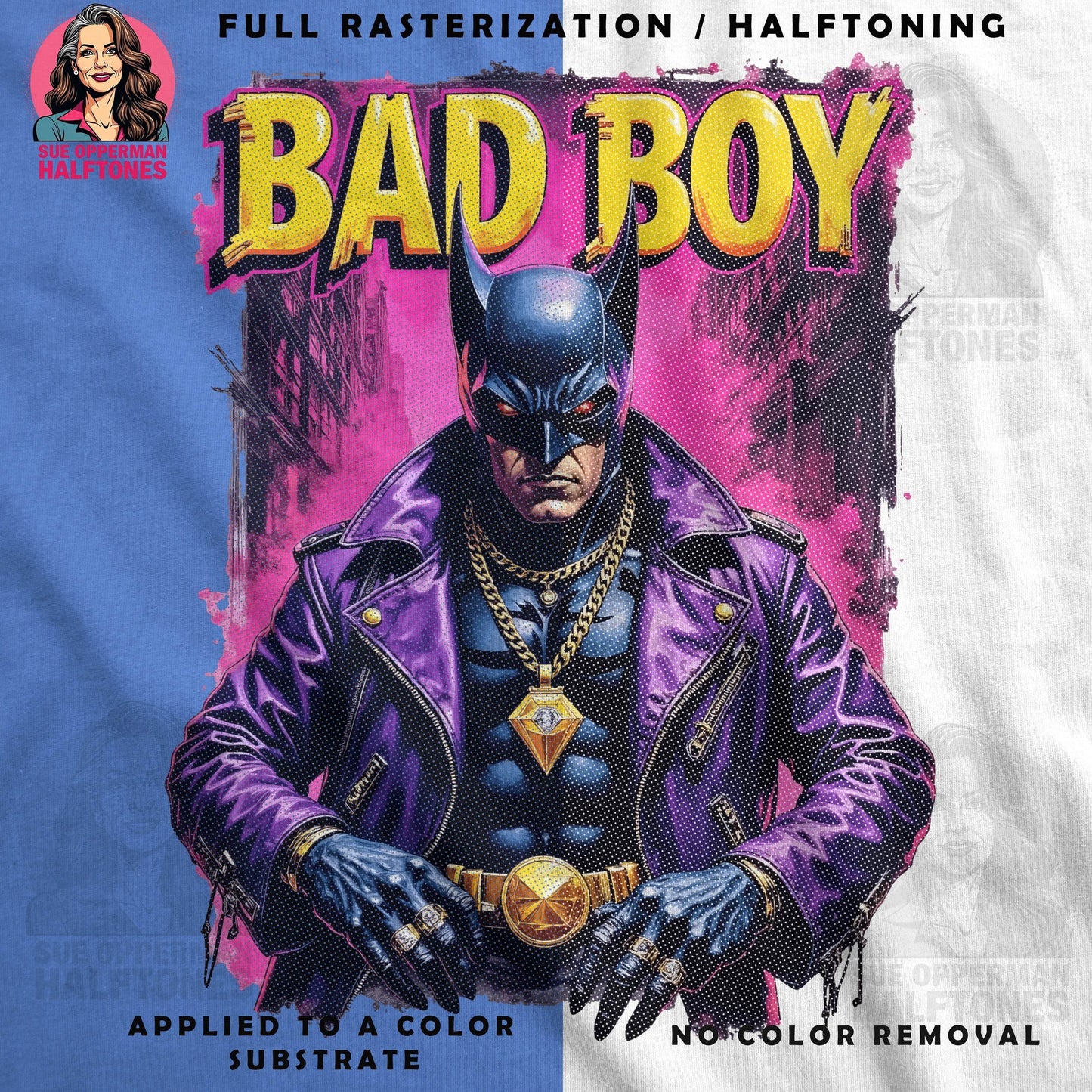 Bad Boy Pop Art Superhero Character Universal Print Bundle - halftone PNG for T-shirts – Sue Opperman Halftones