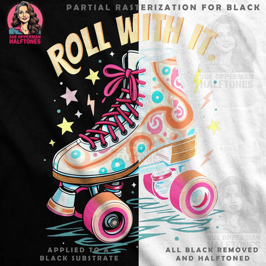 Roller Skate With Stars Halftone T-Shirt Design - halftone PNG for T-shirts – Sue Opperman Halftones