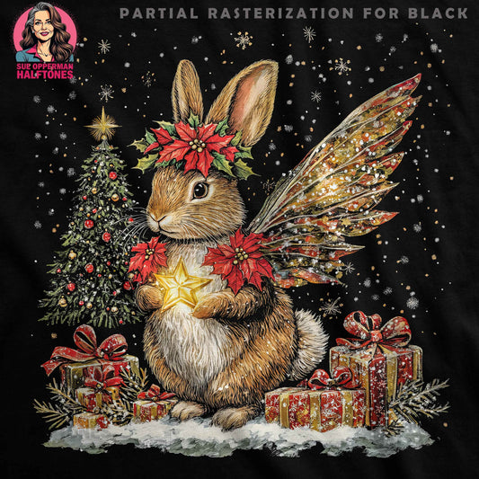 Christmas Rabbit with Star Halftone T-Shirt Design - halftone PNG for T-shirts – Sue Opperman Halftones