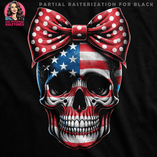 Patriotic Skull USA Flag Halftone T-Shirt Design - halftone PNG for T-shirts – Sue Opperman Halftones