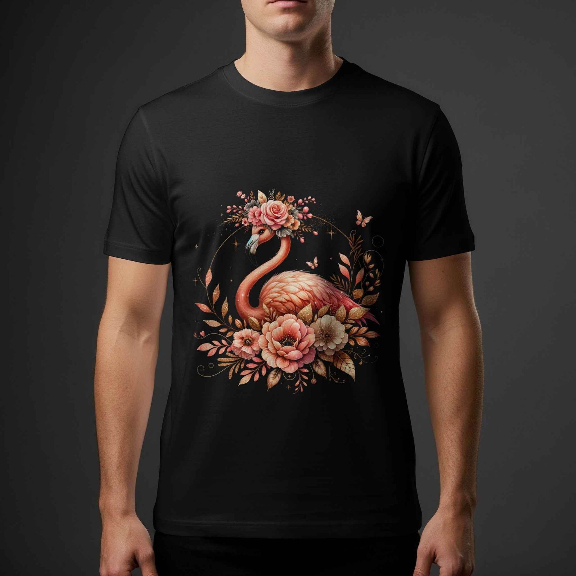 Floral Flamingo Graphic Halftone T-Shirt Design - halftone PNG for T-shirts – Sue Opperman Halftones