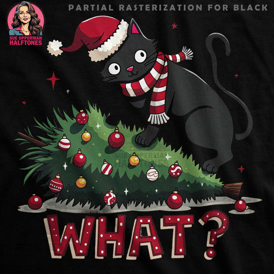 Christmas Cat Tree What Halftone T-Shirt Design - halftone PNG for T-shirts – Sue Opperman Halftones