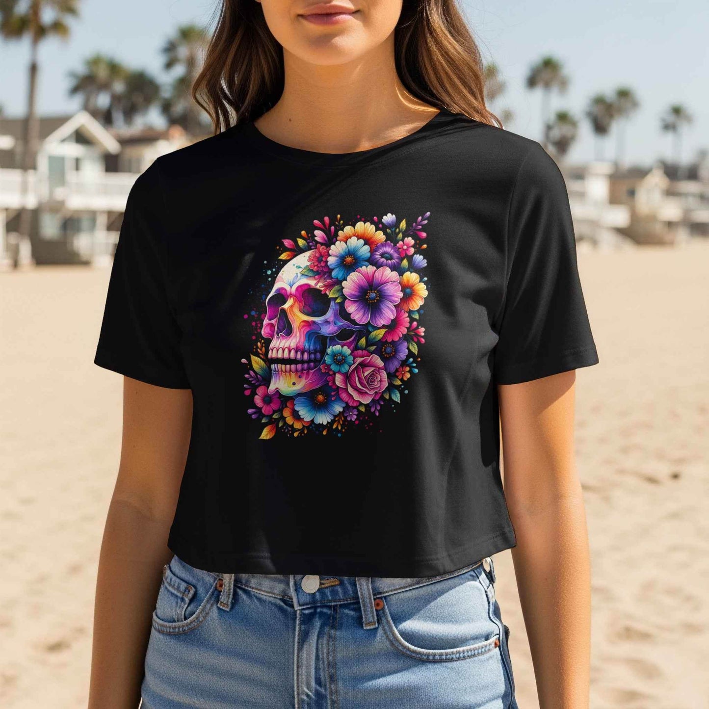 Floral Skull Halftone T-Shirt Design Digital - halftone PNG for T-shirts – Sue Opperman Halftones