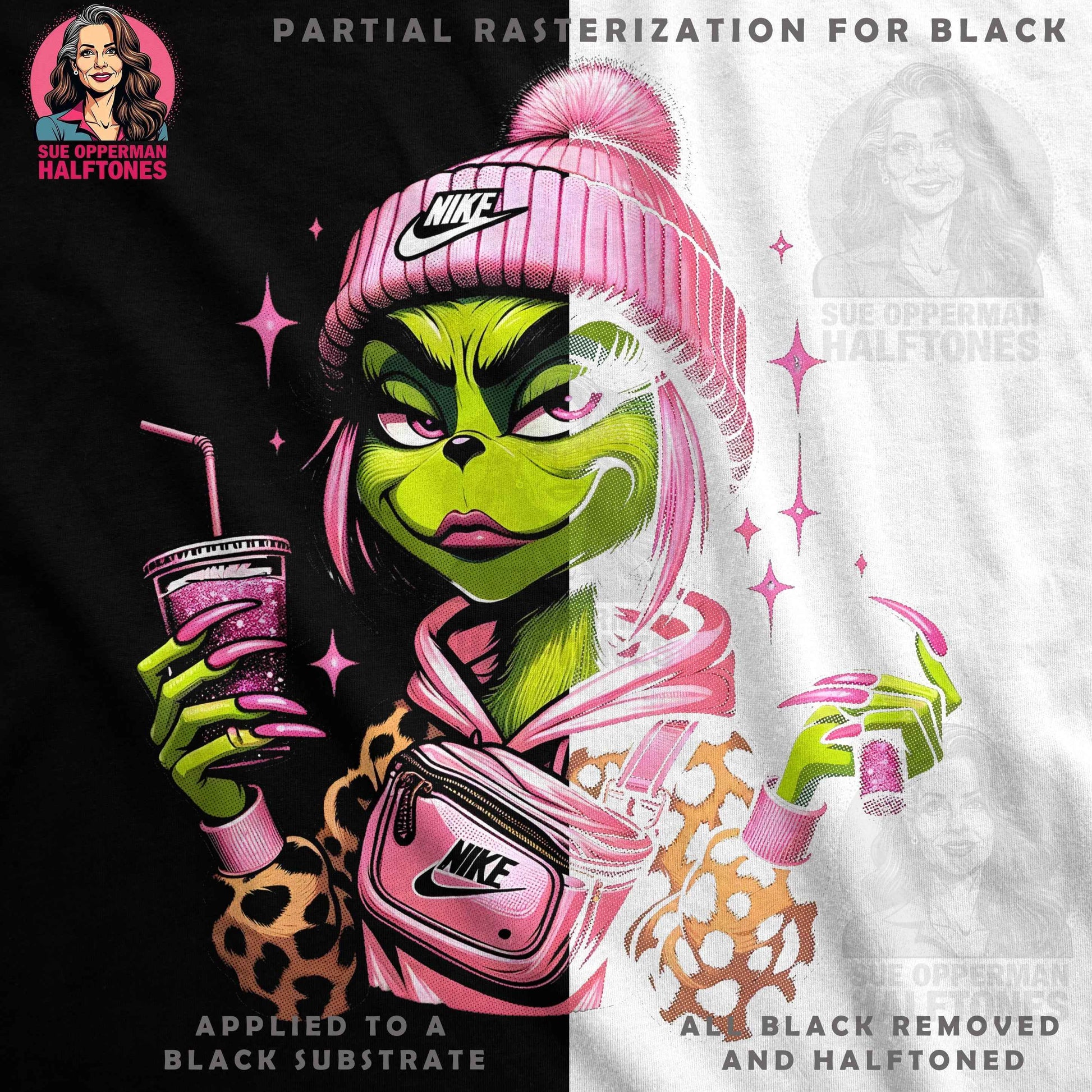Christmas Grinch Nike Halftone T-Shirt Design - halftone PNG for T-shirts – Sue Opperman Halftones