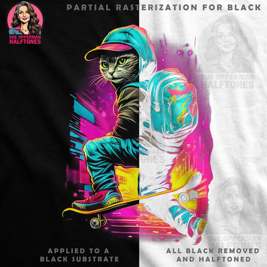 Skateboard Cat Funny Halftone T-Shirt Design - halftone PNG for T-shirts – Sue Opperman Halftones