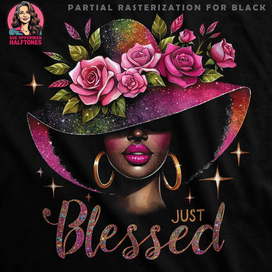 Blessed Woman Floral Halftone T-Shirt Design - halftone PNG for T-shirts – Sue Opperman Halftones