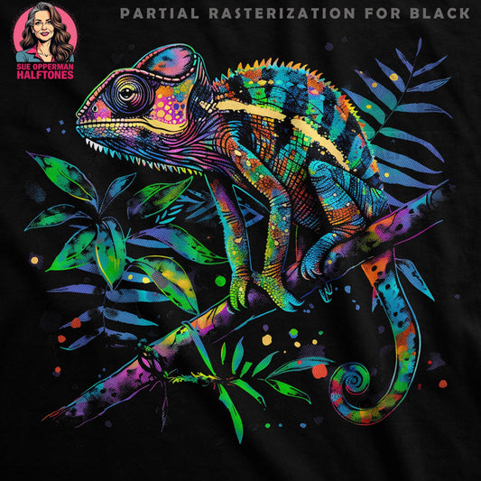 Colorful Chameleon Halftone T-Shirt Design - halftone PNG for T-shirts – Sue Opperman Halftones