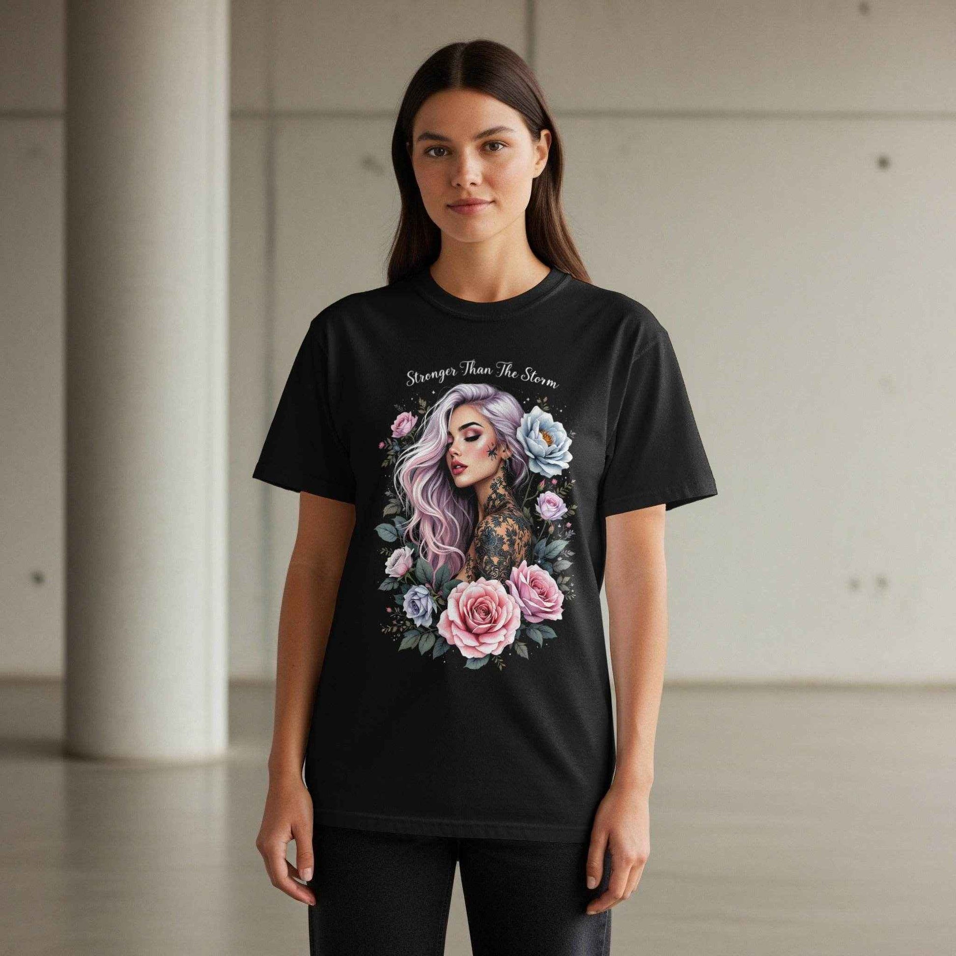Floral Portrait Woman Halftone T-Shirt Design Digital - halftone PNG for T-shirts – Sue Opperman Halftones