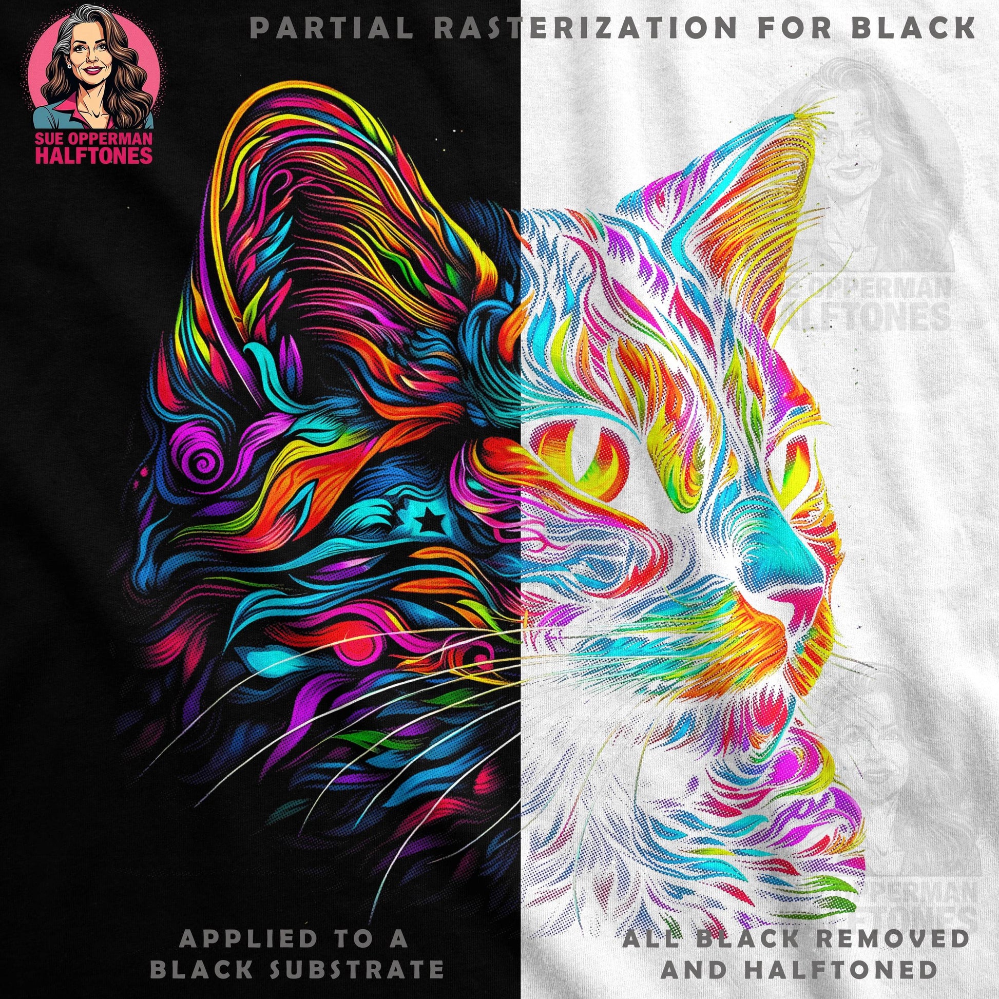 Animals Halftone T-Shirt Design - halftone PNG for T-shirts – Sue Opperman Halftones