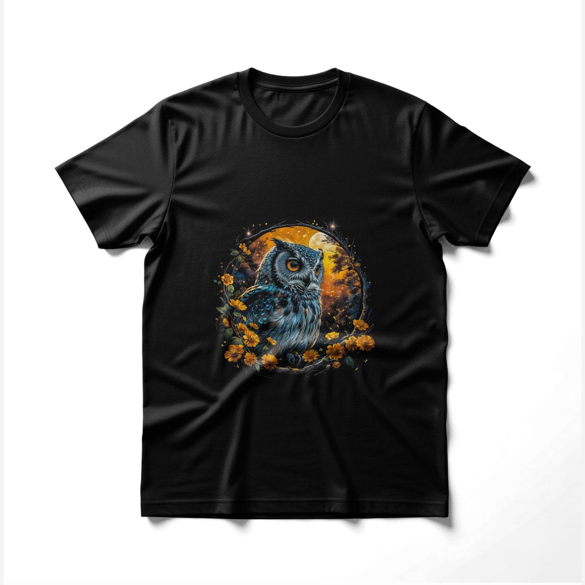 Owl Moon Flowers Halftone T-Shirt Design Digital - halftone PNG for T-shirts – Sue Opperman Halftones
