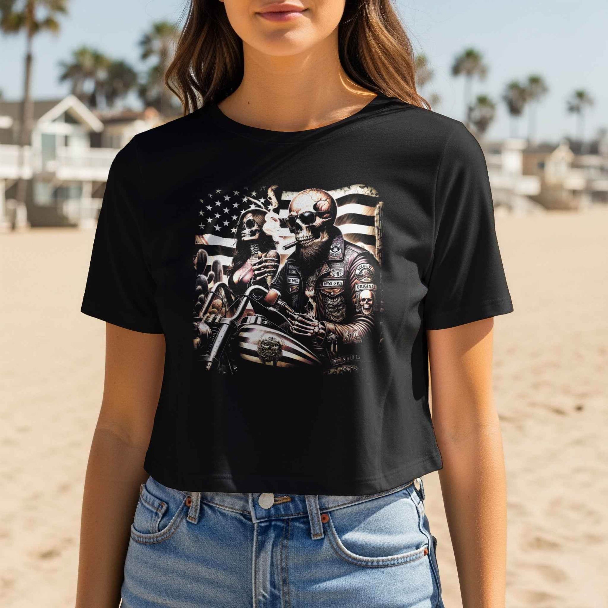 Biker Skeletons In USA Halftone T-Shirt Design - halftone PNG for T-shirts – Sue Opperman Halftones