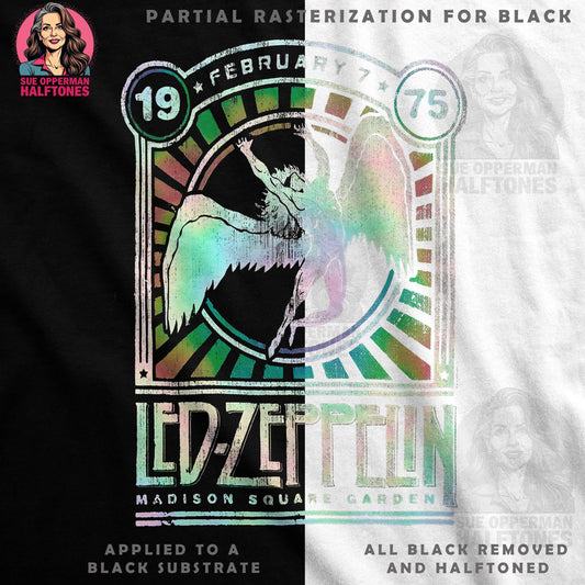 Music Led Zeppelin Angel February 1975 Halftoned T-Shirt Design - halftone PNG for T-shirts – Sue Opperman Halftones