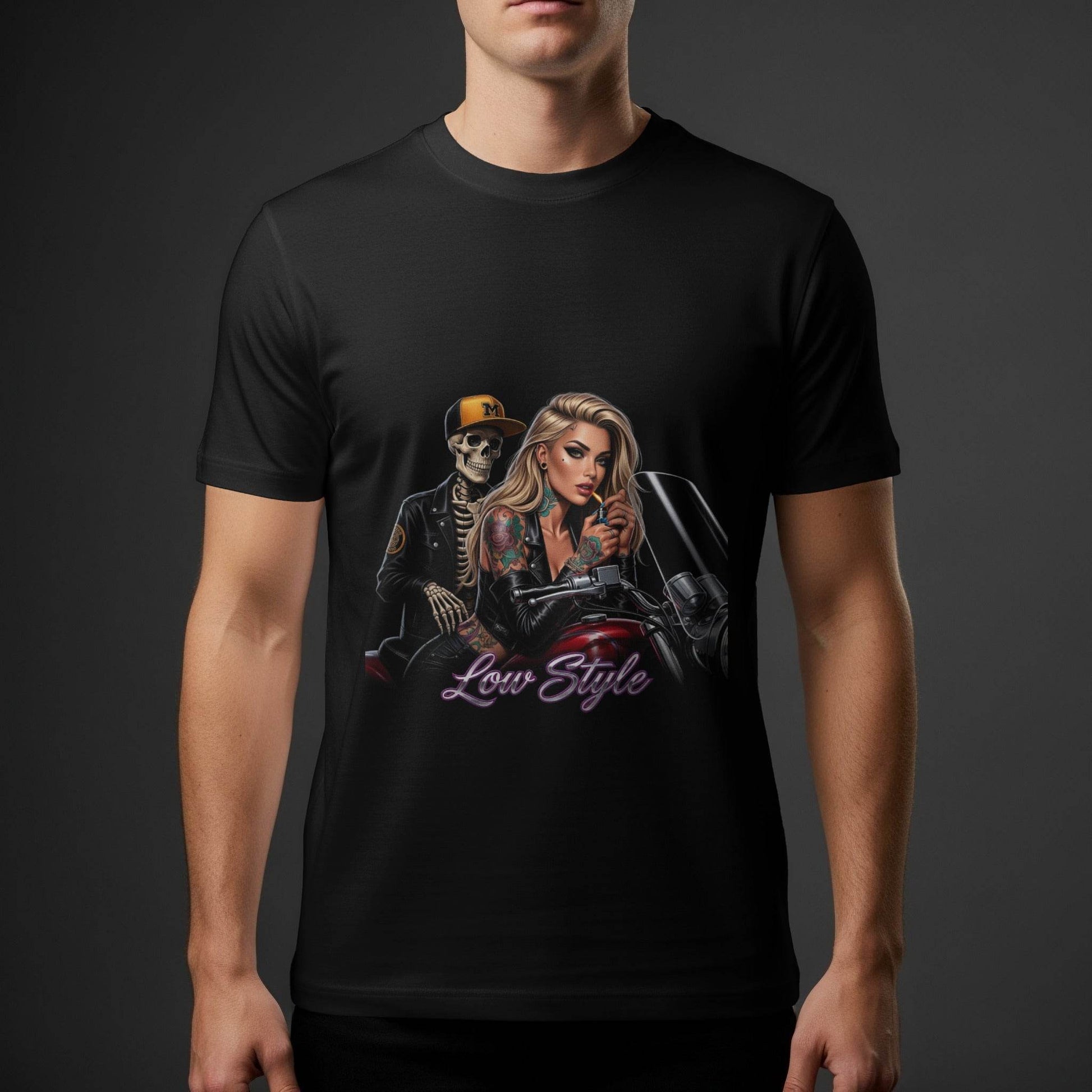 Motorcycle Girl Gang Low Style Halftoned T-Shirt Design - halftone PNG for T-shirts – Sue Opperman Halftones