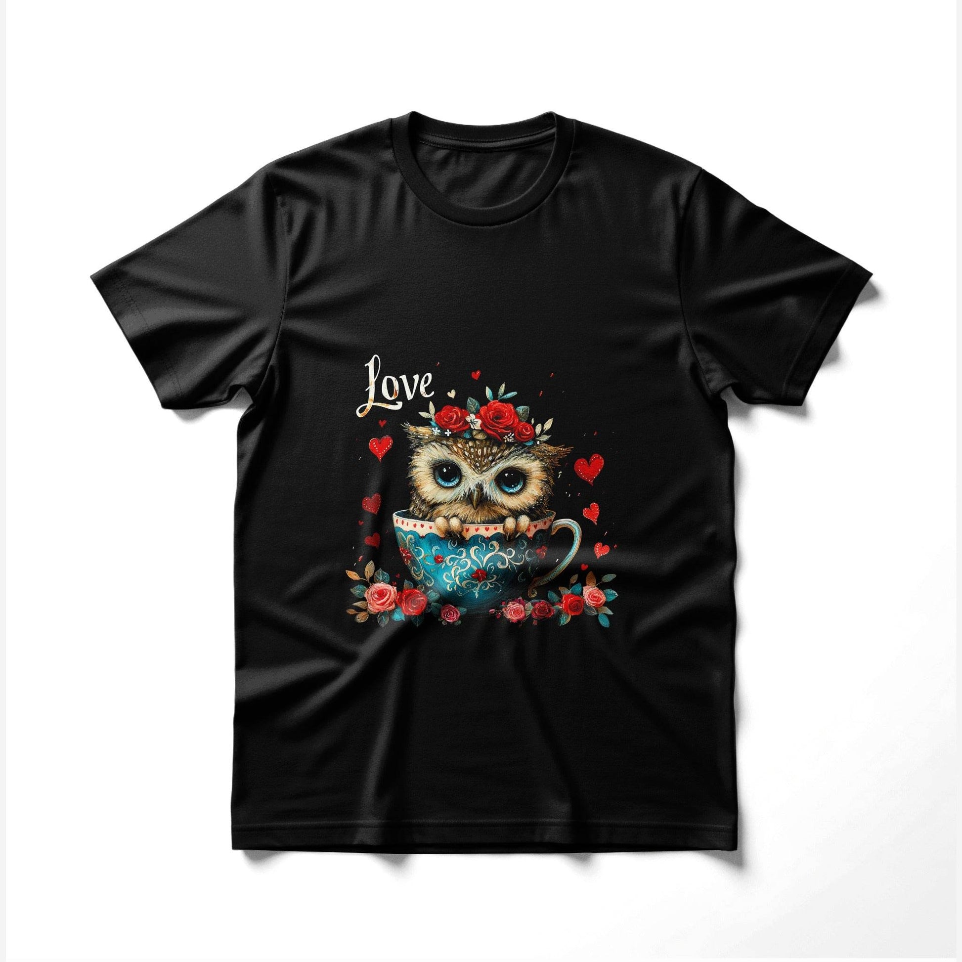Floral Owl Inside Tea Cup Halftone T-Shirt Design - halftone PNG for T-shirts – Sue Opperman Halftones