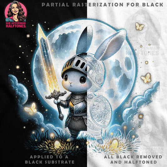 Animals Rabbit Knight Halftone T-Shirt Design - halftone PNG for T-shirts – Sue Opperman Halftones