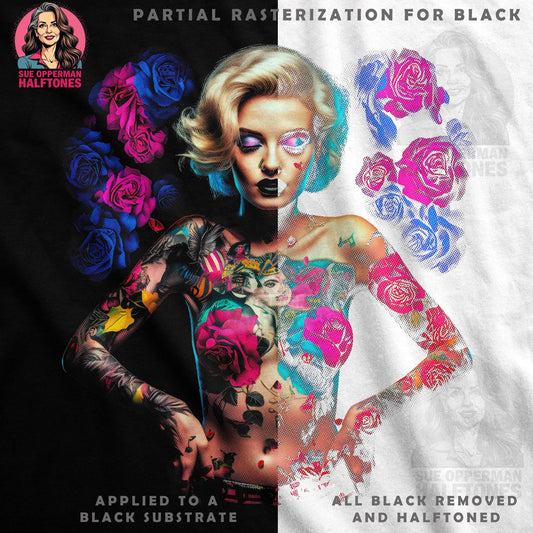 Marilyn Monroe Floral Halftoned T-Shirt Design - halftone PNG for T-shirts – Sue Opperman Halftones
